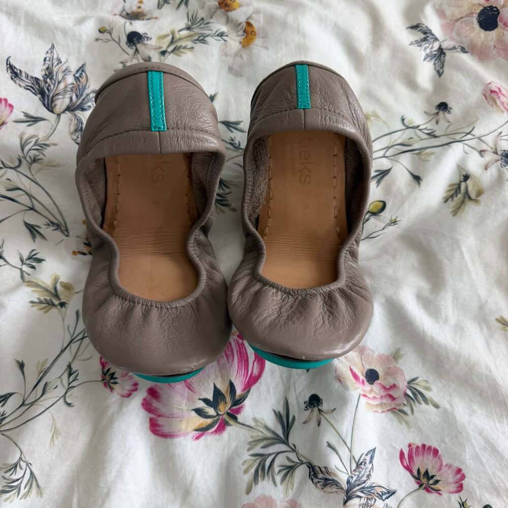 Tieks by Gavrieli Taupe Leather Foldable Ballet Flats Size 8
